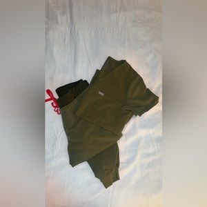 Figs Dark Olive Scrub Set